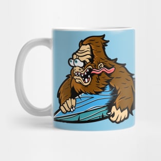 Sasquatch Surfer Cartoon Mug